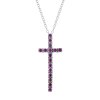 Sterling Silver Purple Turquoise Cross Pendant with Chain 18 Inches