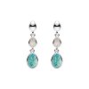 Sterling Silver Amazonite and Rainbow Moonstone Dangle Earrings