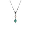 Sterling Silver Amazonite and Moonstone Pendant with Chain 18 Inches