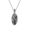 Sterling Silver Abalone Dragonfly Pendant with Chain 18 Inches