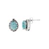 Sterling Silver Larimar Flower Post Earrings