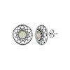 Sterling Silver Rainbow Moonstone Post Earrings