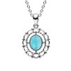 Sterling Silver Larimar Pendant with Chain 18 Inches
