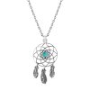 Sterling Silver Turquoise Dreamcatcher Pendant With Chain 18 Inches