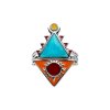 Sterling Silver Turquoise and Multi-Color Enamel Ring