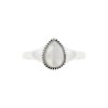 Sterling Silver Rainbow Moonstone Pear Ring