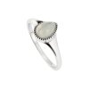 Sterling Silver Rainbow Moonstone Pear Ring