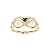 Sterling Silver Mother of Pearl Bow Ring Over 18K Yellow Gold Plated