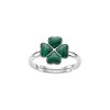 Sterling Silver Malachite Clover Leaf Ring