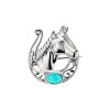 Sterling Silver Turquoise Horseshoe Brooch