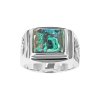 Sterling Silver Azurmalachite Men's Ring