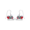 Sterling Silver Christmas Xmas Sleigh Enamel Earrings