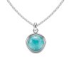Sterling Silver Larimar Pendant With Chain 18 Inches