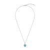 Sterling Silver Larimar Pendant With Chain 18 Inches