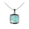 Sterling Silver Larimar Pendant With Chain 18 Inches