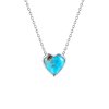 Sterling Silver Turquoise Heart  Pendant With Chain 18 Inches