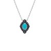 Sterling Silver Turquoise Pendant With Chain 18 Inches