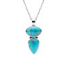 Sterling Silver Turquoise Pendant With Chain 18 Inches