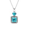 Sterling Silver Turquoise Pendant With Chain 18 Inches