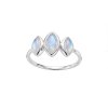 Sterling Silver Rainbow  Moonstone Ring