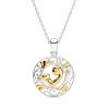 Sterling Silver Mother's Love for Child Two-Tone With chain 18 Inches