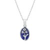 Sterling Silver Lapis Lazuli Iris Pendant With Chain 18 Inches