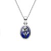 Sterling Silver Lapis Lazuli Iris Pendant With Chain 18 Inches