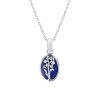 Sterling Silver Lapis Lazuli Daffodil Pendant With Chain 18 Inches