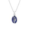 Sterling Silver Lapis Lazuli Lily Of The Valley Pendant With Chain 18 Inches