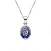 Sterling Silver Lapis Lazuli Lily Of The Valley Pendant With Chain 18 Inches