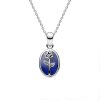 Sterling Silver Lapis Lazuli Rose Pendant With Chain 18 Inches