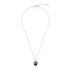 Sterling Silver Lapis Lazuli Rose Pendant With Chain 18 Inches