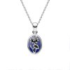 Sterling Silver Lapis Lazuli Water Lily Pendant With Chain 18 Inches