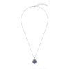 Sterling Silver Lapis Lazuli Water Lily Pendant With Chain 18 Inches