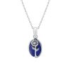 Sterling Silver Lapis Lazuli Aster Pendant With Chain 18 Inches