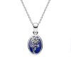 Sterling Silver Lapis Lazuli Poinsettia Pendant With Chain 18 Inches