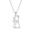Sterling Silver Cat Pendant With Chain 18 Inches