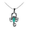Sterling Silver Turquoise Scorpion Pendant With Chain 18 Inches