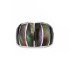 Sterling Silver Black Mother-of-Pearl Inlay Band Ring
