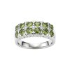 Sterling Silver Peridot Wth White Zircon Ring