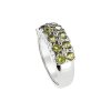 Sterling Silver Peridot Wth White Zircon Ring