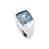 Sterling Silver Sky Blue Topaz with Dyed Blue Mother-of-Pearl Inlay Band Ring