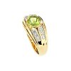 Sterling Silver Peridot White White Cubic Zirconia Men's Ring Over 18K Yellow Gold Plated