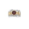 Sterling Silver Garnet Two-Tone Men's Ring