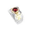 Sterling Silver Garnet Two-Tone Men's Ring