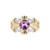 Sterling Silver Amethyst Two-Tone Men's Ring