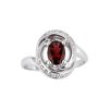 Sterling Silver Garnet With White Topaz Ring