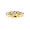 Sterling Silver Tanzanite With White Topaz Ring Over 18K Yellow Gold Plated
