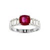 Sterling Silver Ruby With White Topaz Ring