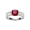 Sterling Silver Ruby With White Topaz Ring
